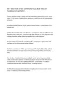 HSA &ndash; Test 1&comma; Health Services Administration Course&comma; Study Guide and Foundational Concepts Review
