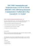 NSG 3180 Communication and Teamwork Exam 2 ACTUAL EXAM 2026&sol;2027 &vert; NSG 3180 Interprofessional Communication &vert; Verified Q&A &vert; Pass Guaranteed - A&plus; Graded