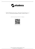 N212 Pathophysiology Study Guide Key Focus Points for Exam 1 Comprehensive Study Guide &plus; Exam Questions & Solutions Graded A&plus;