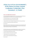 PCHA Test ACTUAL EXAM 2026&sol;2027 &vert; PCHA Patient Care Home Assistant Certification &vert; Verified Q&A &vert; Pass Guaranteed - A&plus; Graded
