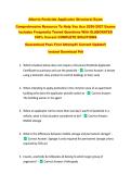 Alberta Pesticide Applicator Structural Exam &NewLine;Comprehensive Resource To Help You Ace 2026-2027 Exams &NewLine;Includes Frequently Tested Questions With ELABORATED &NewLine;100&percnt; Correct COMPLETE SOLUTIONS &NewLine;Guaranteed Pass First Attempt&excl;&excl; Current Update&excl;&excl; &NewLine;Instant Dow