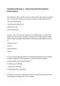 Population Health Exam 1 &ndash; Study Guide and Practice Questions Review Material