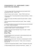 OCEANOGRAPHY 100 - KAREN BAKER - EXAM 1 QUESTIONS AND ANSWERS