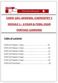 CHEM 103 General Chemistry I Exam Bank&colon; Modules 1-6 & Final Exam &lpar;Portage Learning&rpar;