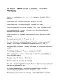 MICRO 401 EXAM 1QUESTIONS AND VERIFIED ANSWERS
