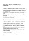 MICR 401 FINAL QUESTIONS AND VERIFIED ANSWERS