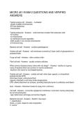 MICRO 401 EXAM 2 QUESTIONS AND VERIFIED ANSWERS