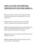 ASCP CG ACTUAL TEST PAPER 2026&NewLine;QUESTIONS WITH SOLUTIONS GRADED A&plus;
