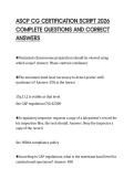 ASCP CG CERTIFICATION SCRIPT 2026&NewLine;COMPLETE QUESTIONS AND CORRECT&NewLine;ANSWERS