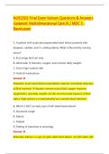NUR2502 Final Exam Kahoot Questions & Answers &NewLine;Updated&colon; Multidimensional Care III &sol; MDC 3 - &NewLine;Rasmussen
