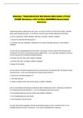MANUAL TRANSMISSION MICHIGAN MECHANIC STUDY &NewLine;GUIDE Questions with Verified ANSWERS &lpar;Guaranteed &NewLine;Success&rpar;
