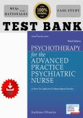 Full Test Bank Psychotherapy for the Advanced Practice Psychiatric Nurse&colon; A How-To Guide for Evidence-Based Practice 3rd Edition Kathleen Wheeler 2024-2026 Complete Chapter-by-Chapter Coverage Verified Questions & Correct Answers Detailed Rationales &sol; Exp
