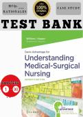 Full Test Bank for Davis Advantage for Understanding Medical-Surgical Nursing 7th Edition by Linda S&period; Williams and Paula D&period; Hopper &lpar;2026&rpar; Complete Chapter-by-Chapter Coverage Verified Questions & Correct Answers Detailed Rationales &sol; Explanations Nursing 