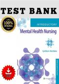 Full Test Bank for Introductory Mental Health Nursing 5th Edition by Donna Womble and Cynthia A&period; Kincheloe &lpar;2026&rpar; Complete Chapter-by-Chapter Coverage Verified Questions & Correct Answers Detailed Rationales &sol; Explanations Nursing Undergraduate Level Upda