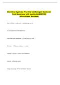 Electrical Systems Practice for Michigan Mechanic &NewLine;Test Questions with Verified ANSWERS &NewLine;&lpar;Guaranteed Success&rpar;