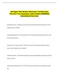 Michigan SOS Brakes Mechanic Certification &NewLine;Practice Test Questions with Verified ANSWERS &NewLine;&lpar;Guaranteed Success&rpar; 