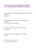 WGU D217 ACCOUNTING INFORMATION SYSTEMS TEST QUESTIONS AND ANSWERS&sol;STUDY GUIDE