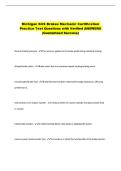 Michigan SOS Brakes Mechanic Certification &NewLine;Practice Test Questions with Verified ANSWERS &NewLine;&lpar;Guaranteed Success&rpar; 