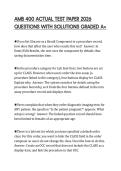 AMB 400 ACTUAL TEST PAPER 2026&NewLine;QUESTIONS WITH SOLUTIONS GRADED A&plus;