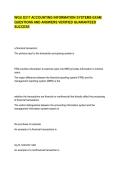 WGU D217 ACCOUNTING INFORMATION SYSTEMS EXAM QUESTIONS AND ANSWERS VERIFIED GUARANTEED SUCCESS