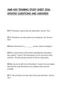 AMB 400 TRAINING STUDY SHEET 2026&NewLine;UPDATED QUESTIONS AND ANSWERS&NewLine;