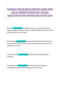 FLORIDA LAWS & RULES &lpar;DENTAL EXAM ADEX&NewLine;CDCA&rpar; COMPLETE EXAM SET- ACTUAL&NewLine;QUESTIONS WITH VERIFIED SOLUTIONS 2026&NewLine;