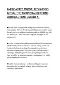 AMERICAN RED CROSS LIFEGUARDING&NewLine;ACTUAL TEST PAPER 2026 QUESTIONS&NewLine;WITH SOLUTIONS GRADED A&plus;