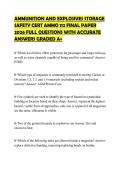 AMMUNITION AND EXPLOSIVES STORAGE&NewLine;SAFETY CERT AMMO 112 FINAL PAPER&NewLine;2026 FULL QUESTIONS WITH ACCURATE&NewLine;ANSWERS GRADED A&plus;