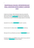 NIGHTINGALE COLLEGE- PATHOPHYSIOLOGY&NewLine;FINAL QUESTIONS WITH CORRECT ANSWERS&NewLine;2026