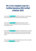 IPC A 610 -2026-COMPLETE EXAM SET &ndash;&NewLine;QUESTIONS WITH VERIFIED SOLUTIONS