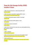 Texas On-Site Sewage Facility &lpar;OSSF&rpar;&NewLine;Installer II Exam Questions and Answers Plus Rationales &vert; Instant Download Pdf 2026 Update