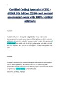Certified Coding Specialist &lpar;CCS&rpar; -&NewLine;AHIMA 6th Edition 2026- well revised&NewLine;assessment exam with 100&percnt; verified&NewLine;solutions