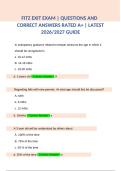 FITZ Exit Exam Questions and Answers Latest 2026&ndash;2027 Study Guide with Detailed Rationales A&plus;