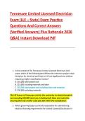 Compilation Bundle for Tennessee Limited Licensed Electrician &lpar;LLE&rpar; Exams Practice Questions And Correct Answers &lpar;Verified Answers&rpar; Plus Rationale 2026 Q&A&vert; Instant Download Pdf