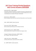 ALF Core Training Florida Questions with Correct Answers 2025-2026
