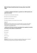 NURS 222 Mental Health Nursing Weekly Quizzes 2026 &vert;WCU