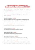 ALF Administrator Questions Test Questions with Correct Answers 2025-2026&NewLine;