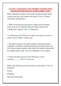 TACTICS C QUESTIONS AND VERIFIED ANSWERS MOST &NewLine;TESTED QUESTIONS&sol;STUDY GUIDE CORRECT 100&percnt; 
