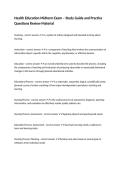 Health Education Midterm Exam &ndash; Study Guide and Practice Questions Review Material