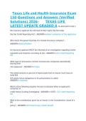 Texas Life and Health Insurance Exam 150 Questions and Answers