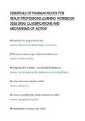 ESSENTIALS OF PHARMACOLOGY FOR&NewLine;HEALTH PROFESSIONS LEARNING WORKBOOK&NewLine;2026 DRUG CLASSIFICATIONS AND&NewLine;MECHANISMS OF ACTION