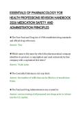 ESSENTIALS OF PHARMACOLOGY FOR&NewLine;HEALTH PROFESSIONS REVISION HANDBOOK&NewLine;2026 MEDICATION SAFETY AND&NewLine;ADMINISTRATION PRINCIPLES&NewLine;