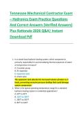 Tennessee Mechanical Contractor Exam &ndash; Hydronics Exam Practice Questions &NewLine;And Correct Answers &lpar;Verified Answers&rpar; &NewLine;Plus Rationale 2026 Q&A&vert; Instant &NewLine;Download Pdf 