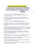 California ARF Administrator Examination Questions and Answers Latest Updated Study Guide