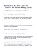Cosmetology Hair Care and Services Exam Questions and Answers with Detailed Solutions Latest Updated Study Guide A&plus;