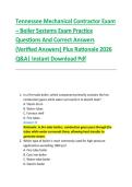 Tennessee Mechanical Contractor Exam &ndash; Boiler Systems Exam Practice &NewLine;Questions And Correct Answers &NewLine;&lpar;Verified Answers&rpar; Plus Rationale 2026 &NewLine;Q&A&vert; Instant Download Pdf