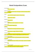 Dental Jurisprudence Exam Questions and Answers