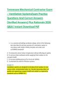 Tennessee Mechanical Contractor Exam &ndash; Ventilation SystemsExam Practice &NewLine;Questions And Correct Answers &NewLine;&lpar;Verified Answers&rpar; Plus Rationale 2026 &NewLine;Q&A&vert; Instant Download Pdf  