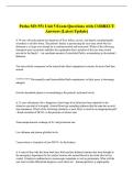 Patho MN 551 Unit 5 Exam Questions with CORRECT &NewLine;Answers &lpar;Latest Update&rpar; 