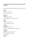 NU322 MIDTERM URINARY SYSTEM QUESTIONS AND ANSWERS